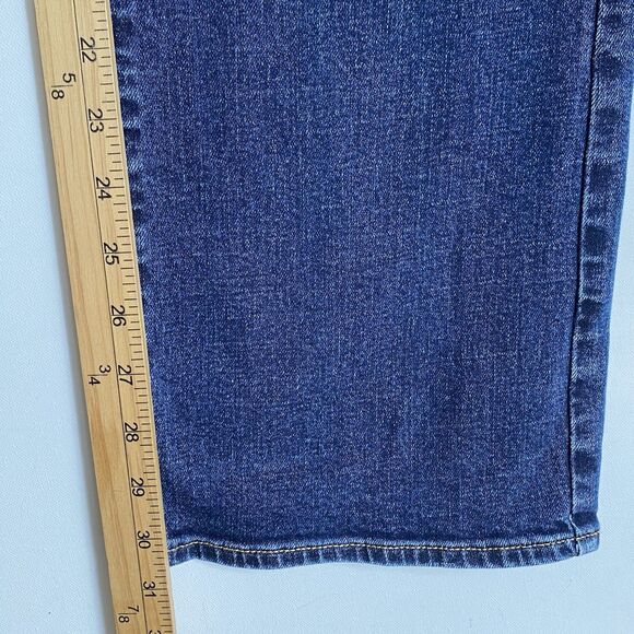 Talbots Barely Boot Jeans Size 8 Blue Dark Wash Denim High Rise Straight Stretch - Picture 10 of 12